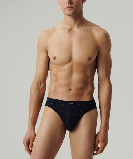 Мужские трусы (3шт) слипы спорт Atlantic 3MP-191, хлопок, серый меланж + голубой + темно-синий