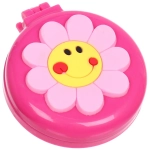 Расческа массажная детская складная «Barbariska», с зеркалом, цветочек - улыбашка, разноцветные зубчики, цвет ярко - розовый, d-7см