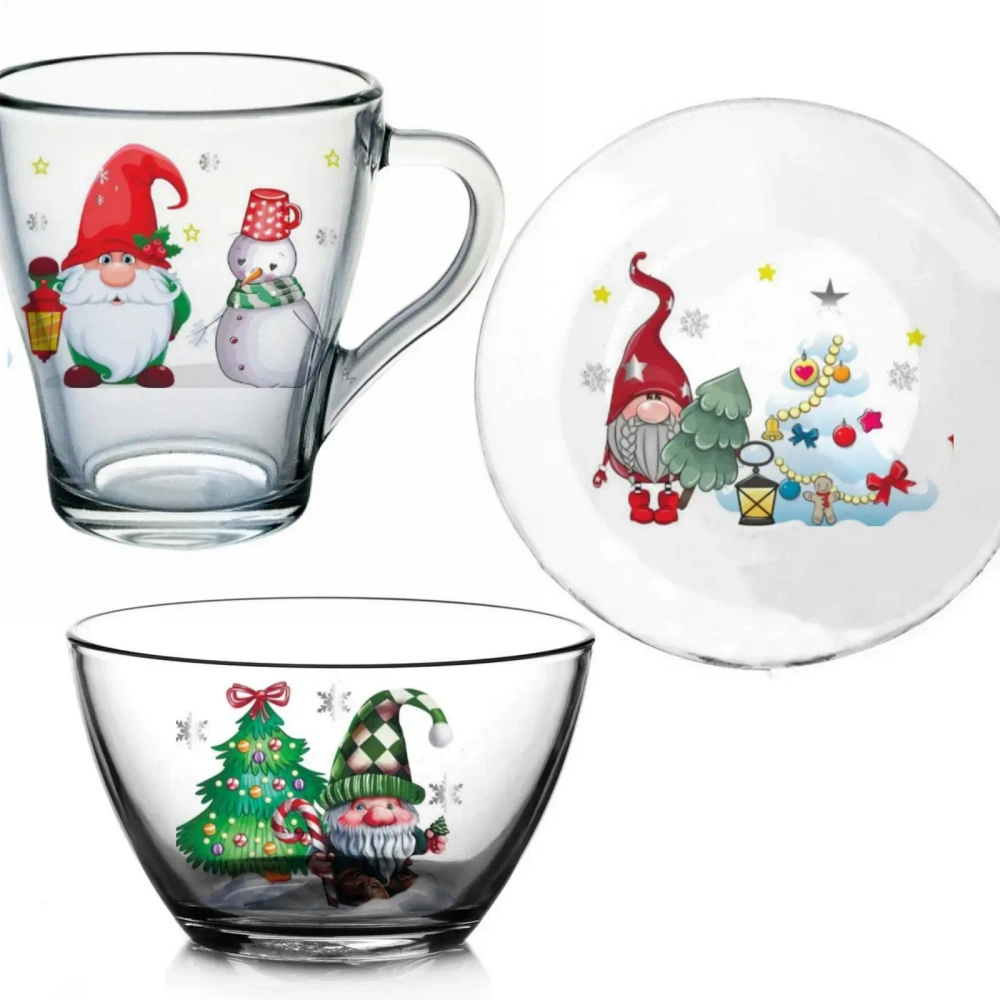 Набор для завтрака (200мм + 450 мл+ 250мл) «Гномы в деле» 6 видов