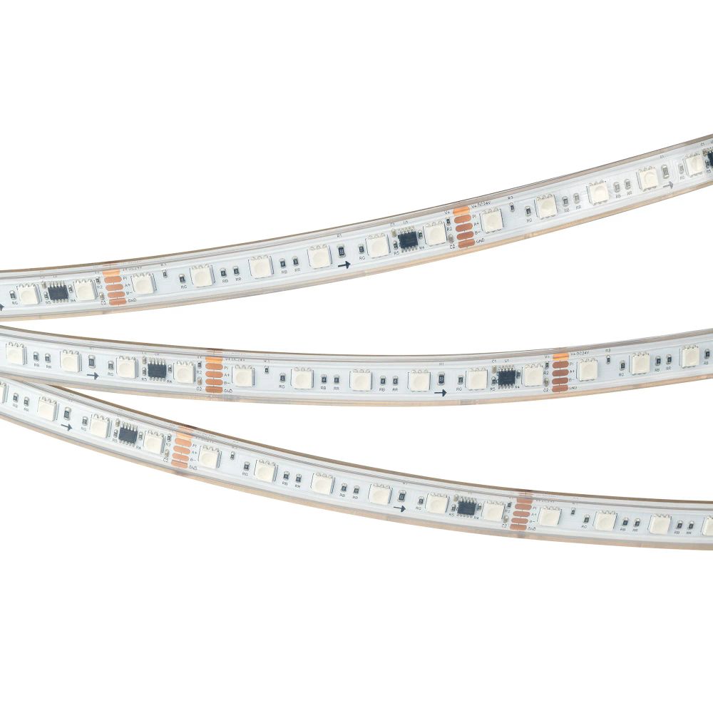Светодиодная лента герметичная DMX-PS-B60-15mm 24V RGB-PX6 (15W/m, IP67, 5060, 5m) (Arlight, -) 037090