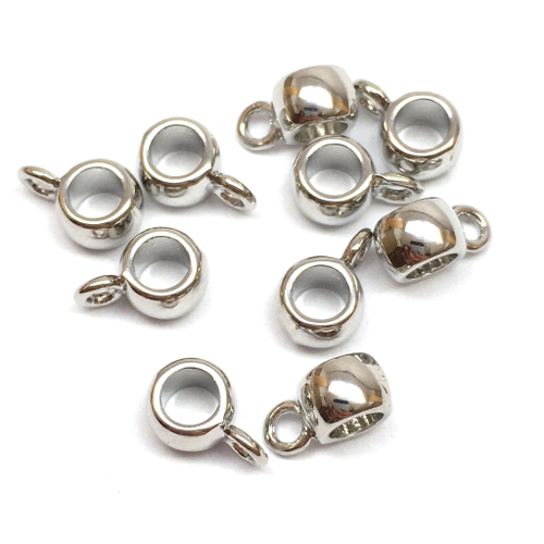 Бейл для украшений 8х5х4 мм, родий