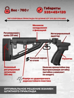 Приклад складной на СВД, Тигр, TG3 (АСПАК.74.020.00), ОТК