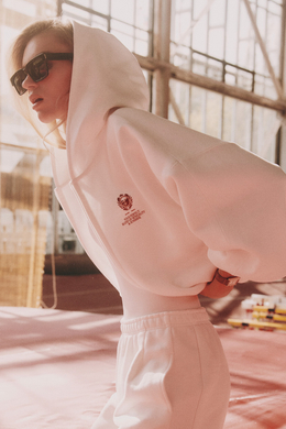 Толстовка на молнии с принтом Белый