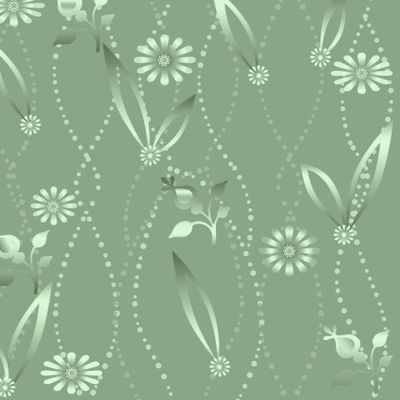 однотонный цветочный яркий зеленый узор