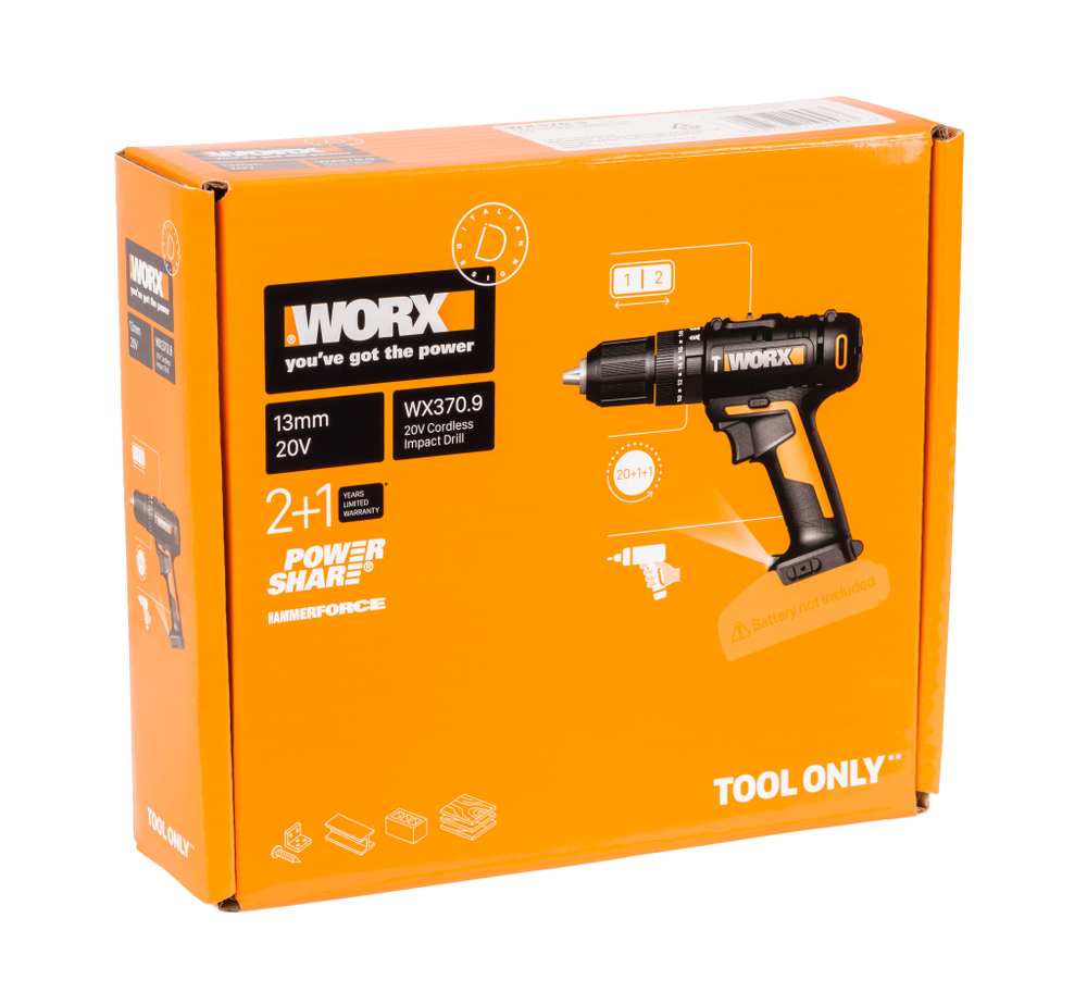 Дрель-шуруповерт ударная аккумуляторная WORX WX370