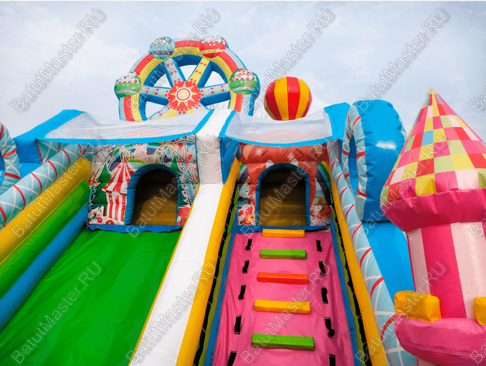 Коммерческий надувной батут "Русский цирк", 8*4*5,5 м