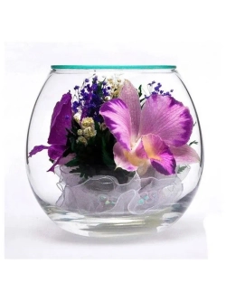 натуральные цветы в стекле, вакуум