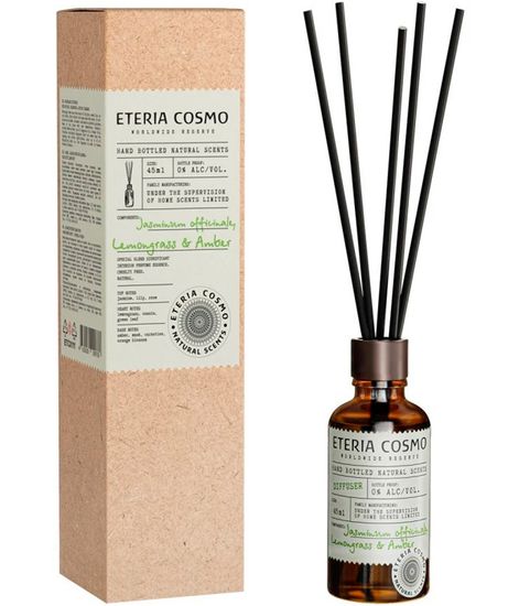 Жасмин лемонграсс и амбра, диффузор c палочками, Eteria cosmo