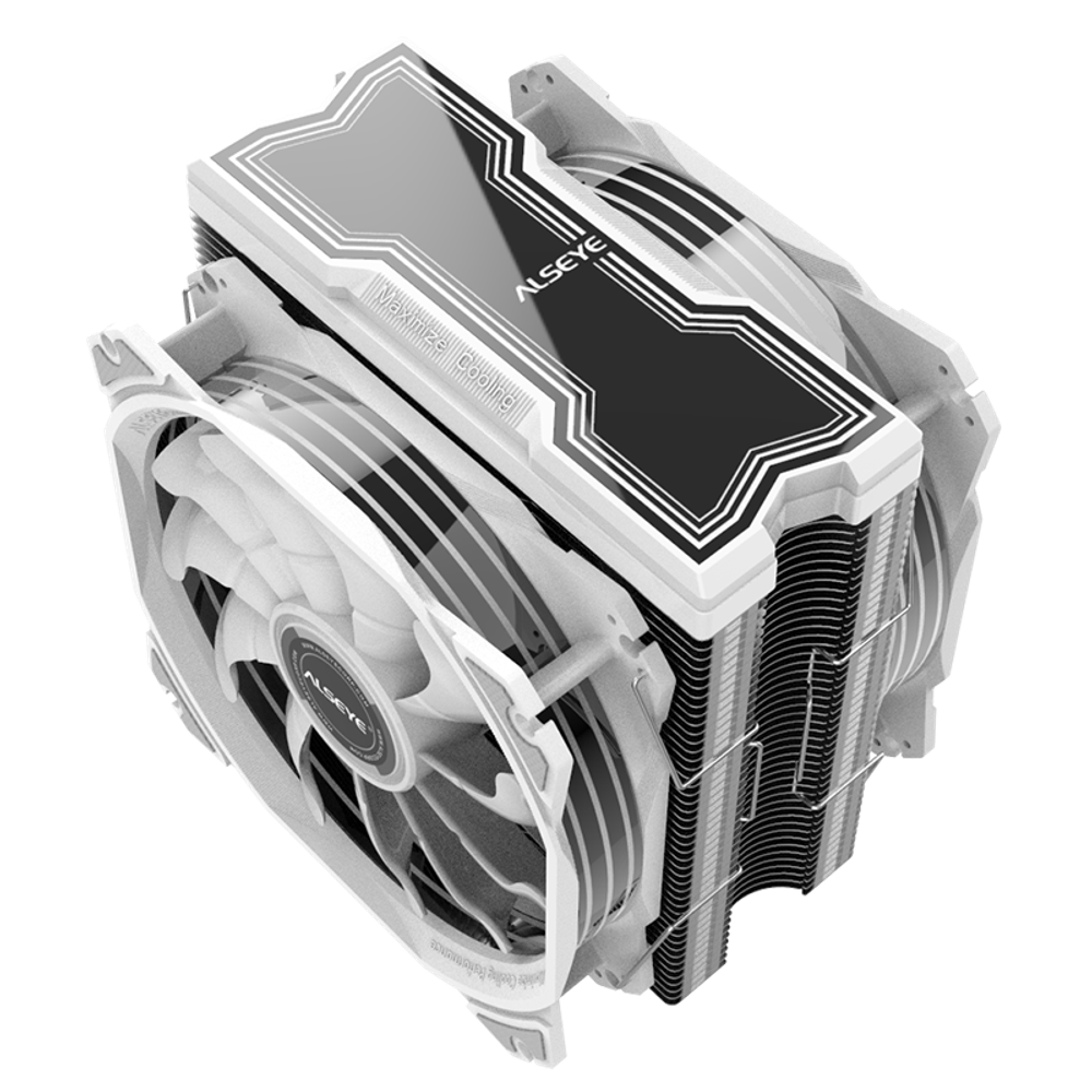 Кулер для CPU Alseye M120D, 2х120мм, 800-1700rpm, 4-pin, Al+Cu, серебристый-белый/ARGB, 66CFM, 35.8дБ, 4-PIPE(прямой контакт), TDP 180Вт, INTEL 1700/1200/115x/775/1366/2011, AMD AM5/AM4/AM3(+)/AM2(+)/FM2(+)/FM1 (AS.01.01.0025)