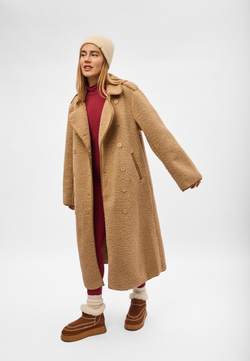 Дубленка Тэдди лонг бежевый