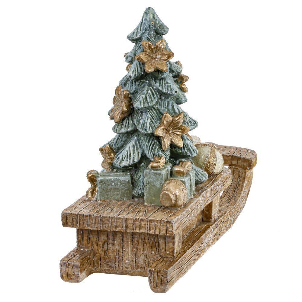 GAEM Фигурка декоративная "Елочка на санках", L11 W4,5 H10 см