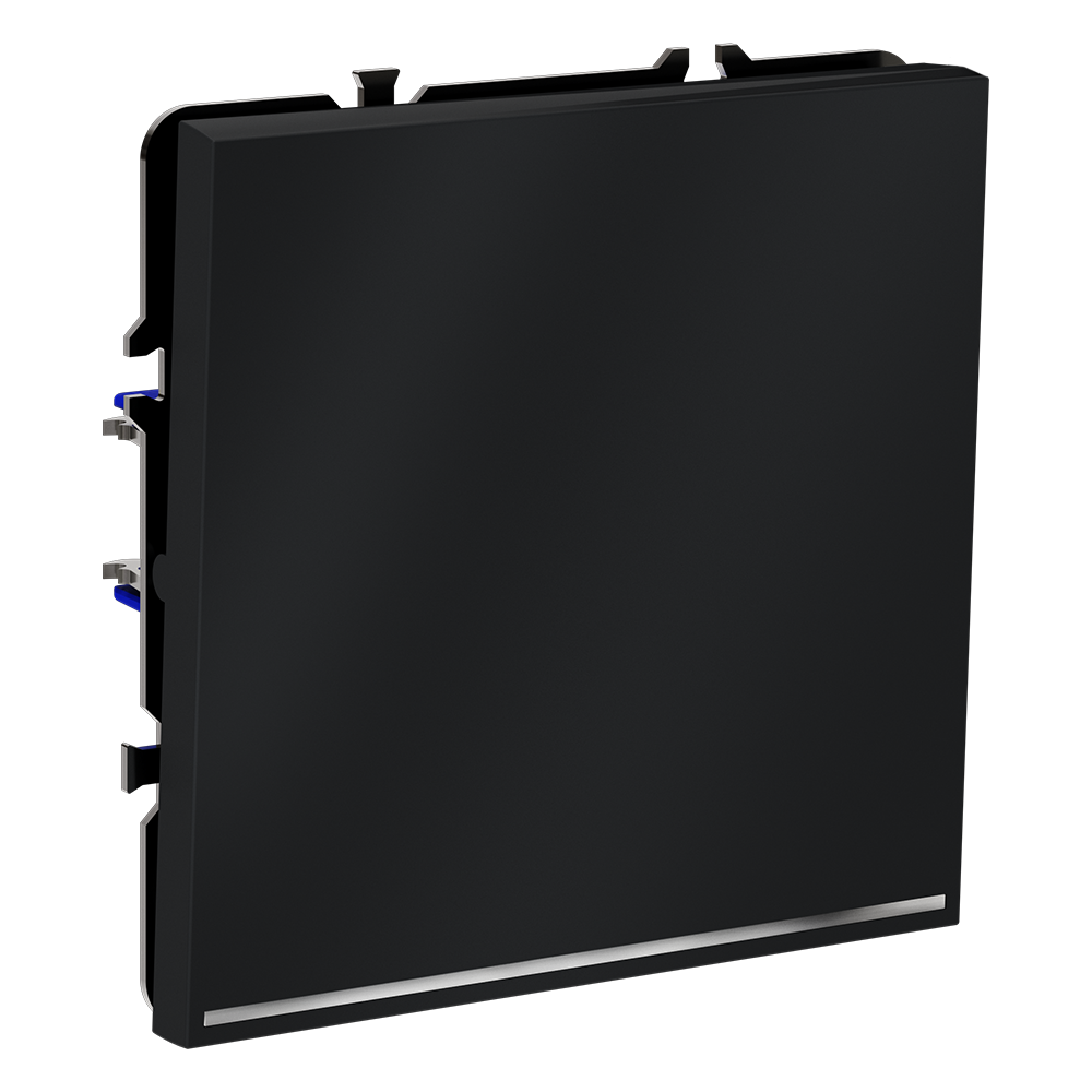 Выключатель встраиваемый VOLTUM S70 одноклавишный с подсветкой 10А, (графит)