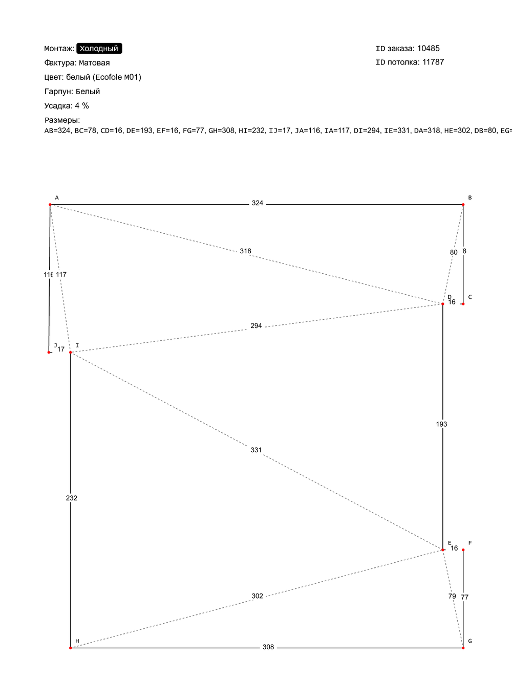 Натяжные потолки: 10.6 м2, 3.8 м2, 3.1 м2