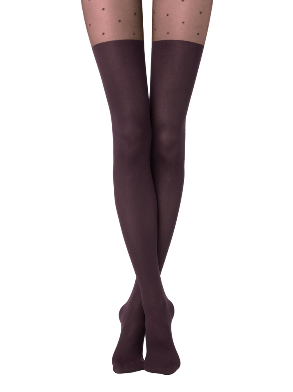 CONTE SENSATION Колготки женские в горошек с имитацией гольфинов