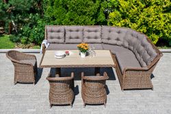 "Бергамо" плетеный угловой диванный модуль, цвет коричневый