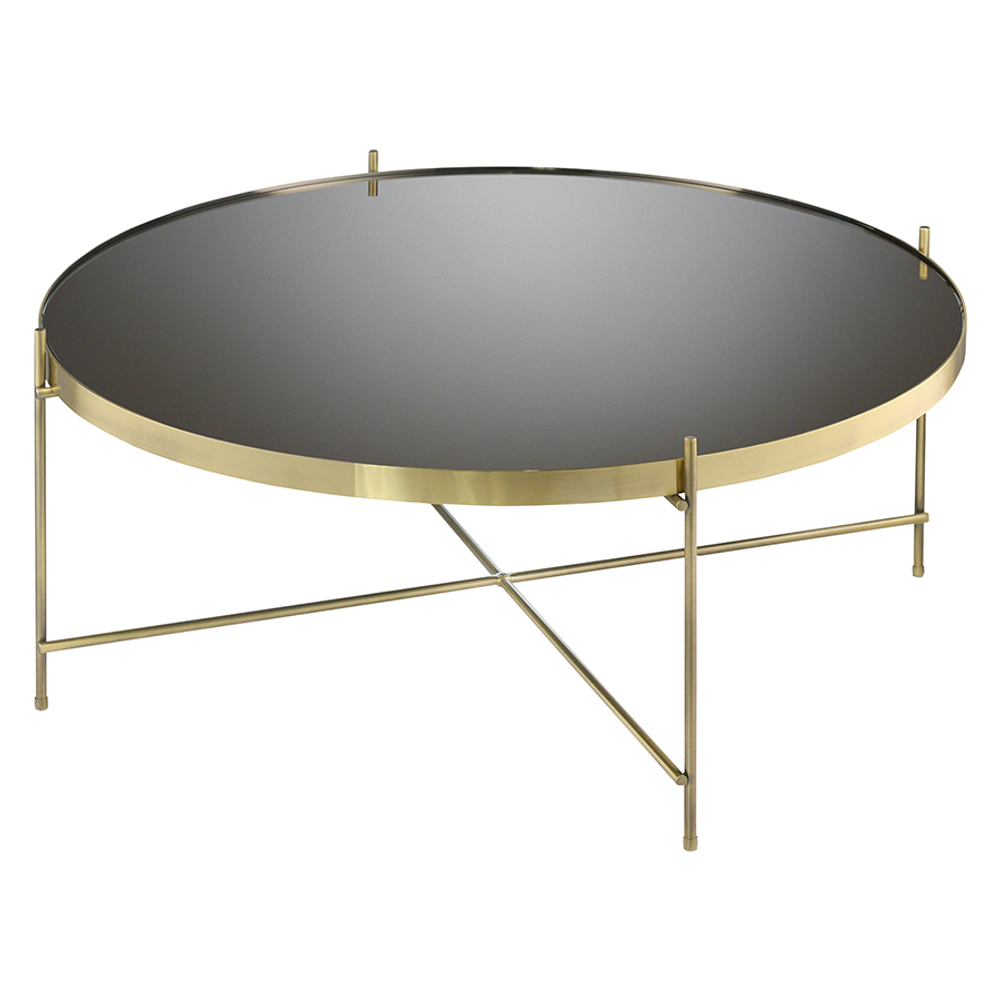 Стол josen, D84,8 см, коричневый/латунь