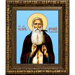 Арсений Комельский, Вологодский  преподобный игумен. Икона на холсте.