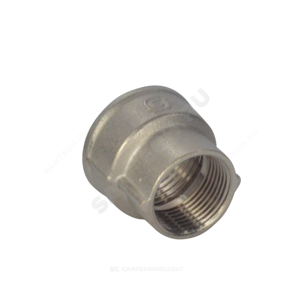 Муфта латунь никель переходная Ду 32х25 (1 1/4"х1") ВР/ВР SantechSystems