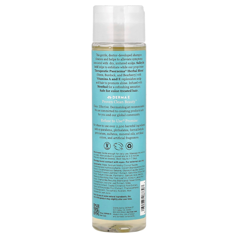 DERMA E, Scalp Relief Shampoo, шампунь для ухода за кожей головы, 296 мл (10 жидк. унций)