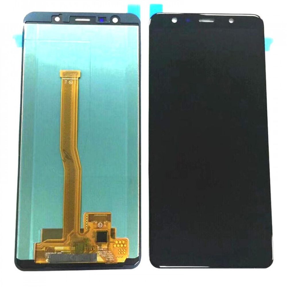 Дисплей для Samsung A750F (A7 2018) в сборе с тачскрином Черный - (AMOLED, с регулировкой подсветки)