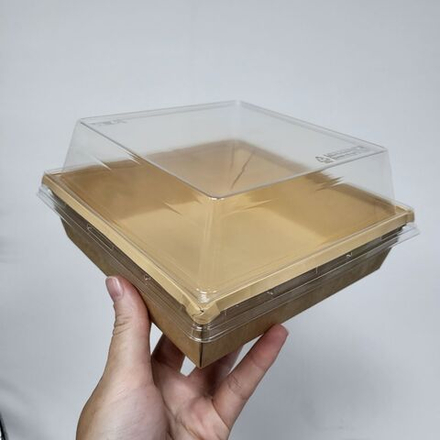 Коробка с купольной крышкой КРАФТ 15*15*8,5 см (950 мл)