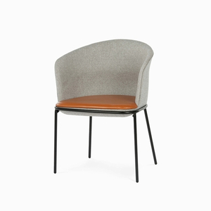 Обеденный стул Embrace с подлокотниками оранжевый, темно-серый