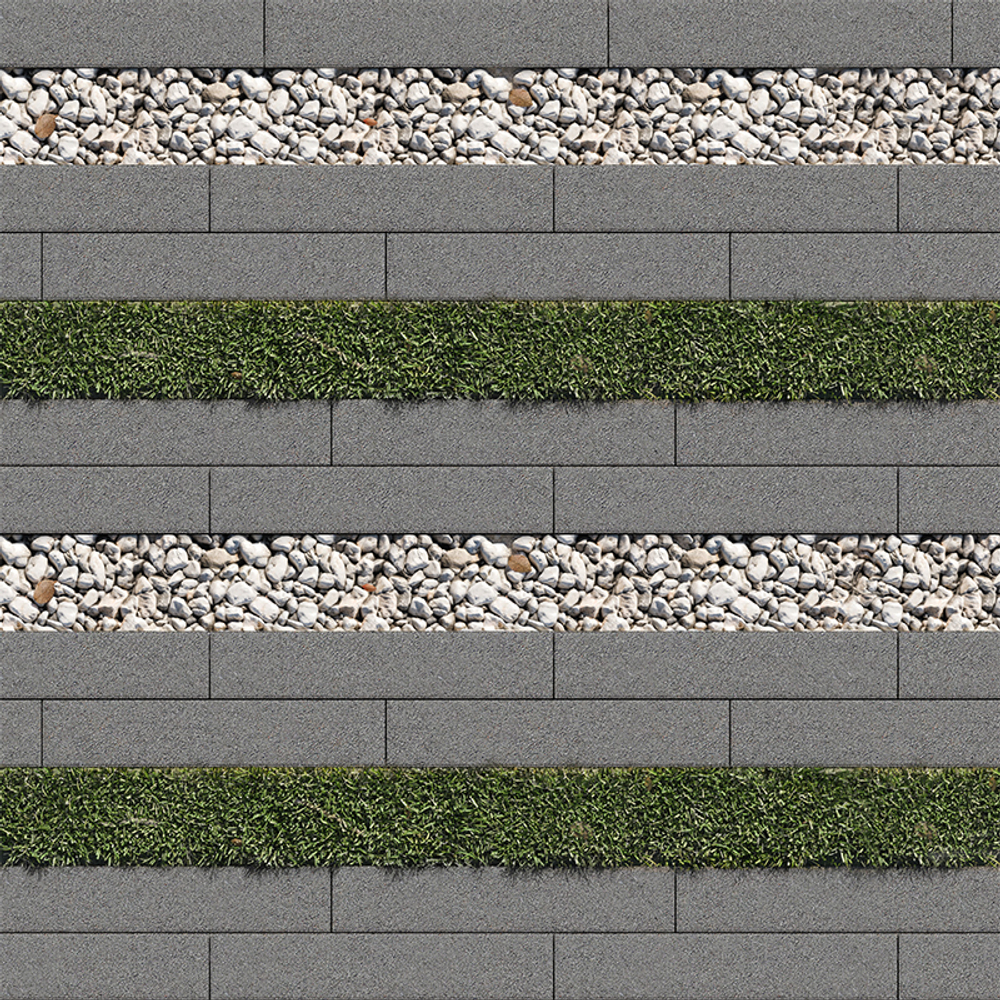 Тротуарная плитка ГАЗОННАЯ РЕШЕТКА - Стандарт Серый