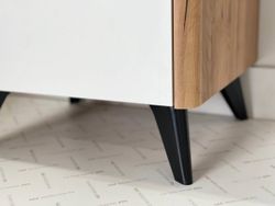 Тумба прикроватная Адам (Дуб крафт золотой/Белое дерево)