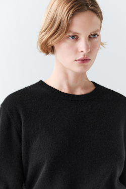 Massimo Dutti Свитер из 100% кашемира с длинными рукавами, черный