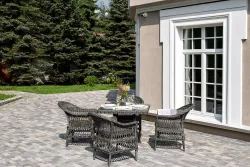 "Сицилия" обеденная группа плетеная, цвет графит