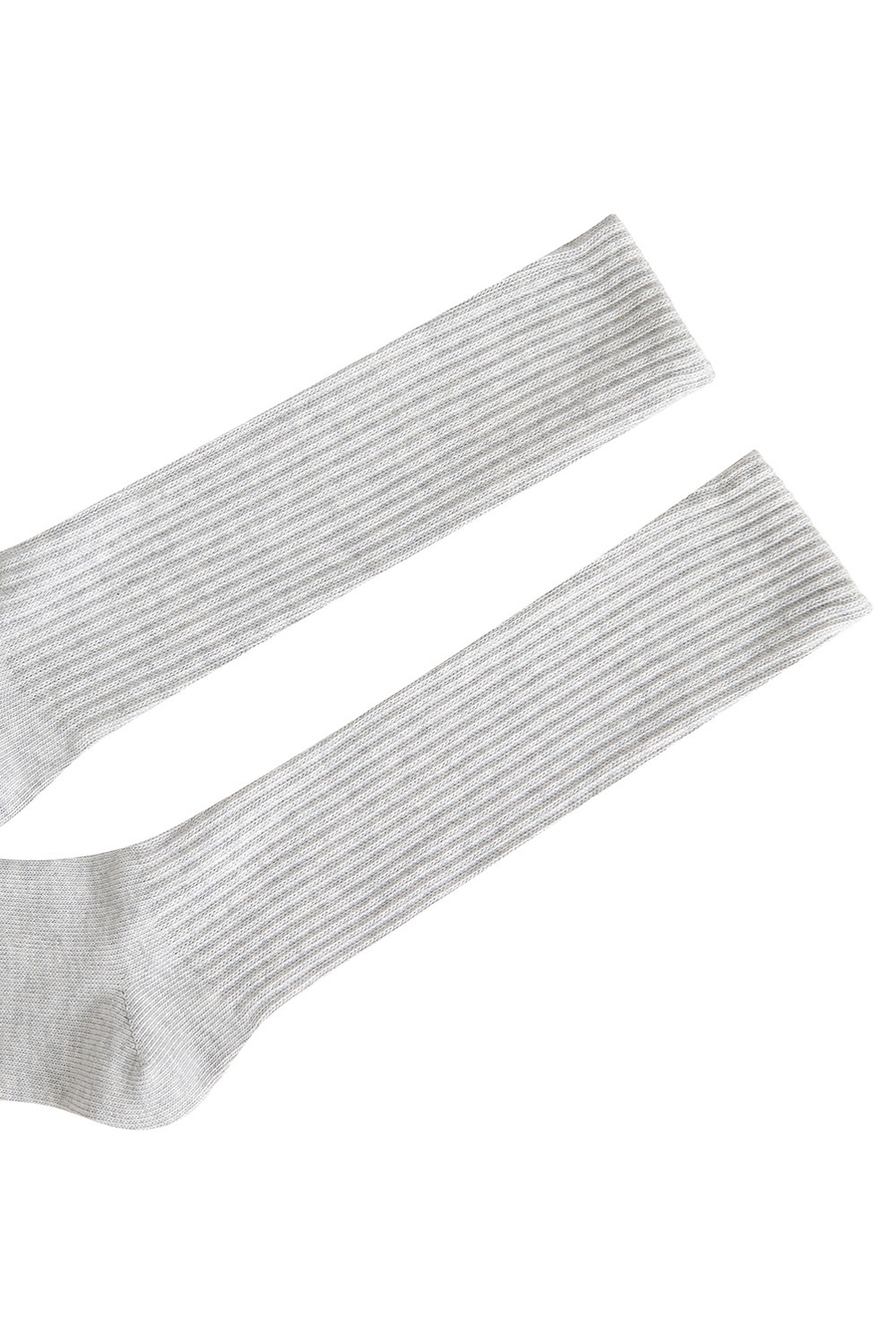 Носки длинные из хлопка в рубчик Серый меланж