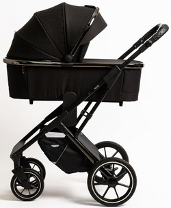 Детская коляска Peppy Tecla 3 в 1 с автокреслом Verona Black Shadow Black Chrome Edition Черный