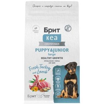 Сухой корм для щенков крупных пород Брит BRIT CARE Dog Puppy&Junior Large Healthy Growth с индейкой и ягненком 1,5 кг