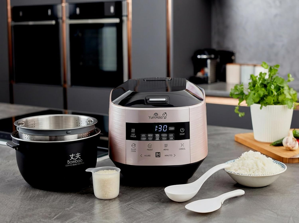 Yum Asia Рисоварка Yum Asia Bamboo Rice Cooker, 8 чашек, 1.5 л ( Anthracite Black)