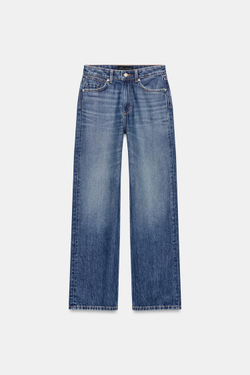 ZARA ДЖИНСЫ Z1975 REGULAR FIT LONG LENGTH С ВЫСОКОЙ ПОСАДКОЙ, СИНИЙ