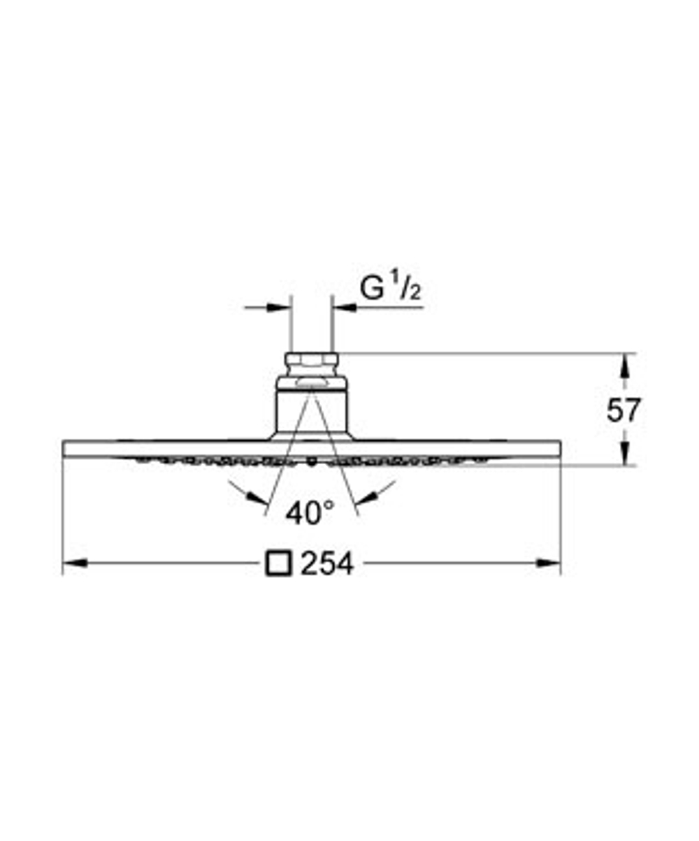 Верхний душ потолочный Grohe  RAINSHOWER F 27271000 схема