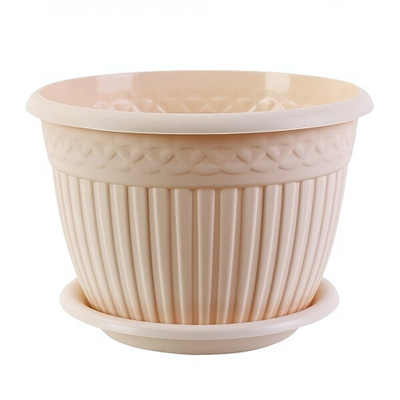 Кашпо "Византия" (3л.) с блюдцем Цв. Пудровый