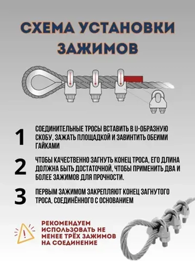 Зажим для троса Din741 М3 (10шт.)