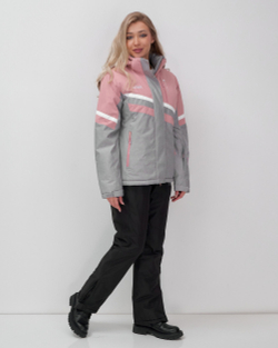 Горнолыжный костюм женский зимний серого цвета 02808Sr