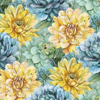 Яркие акварельные хризантемы