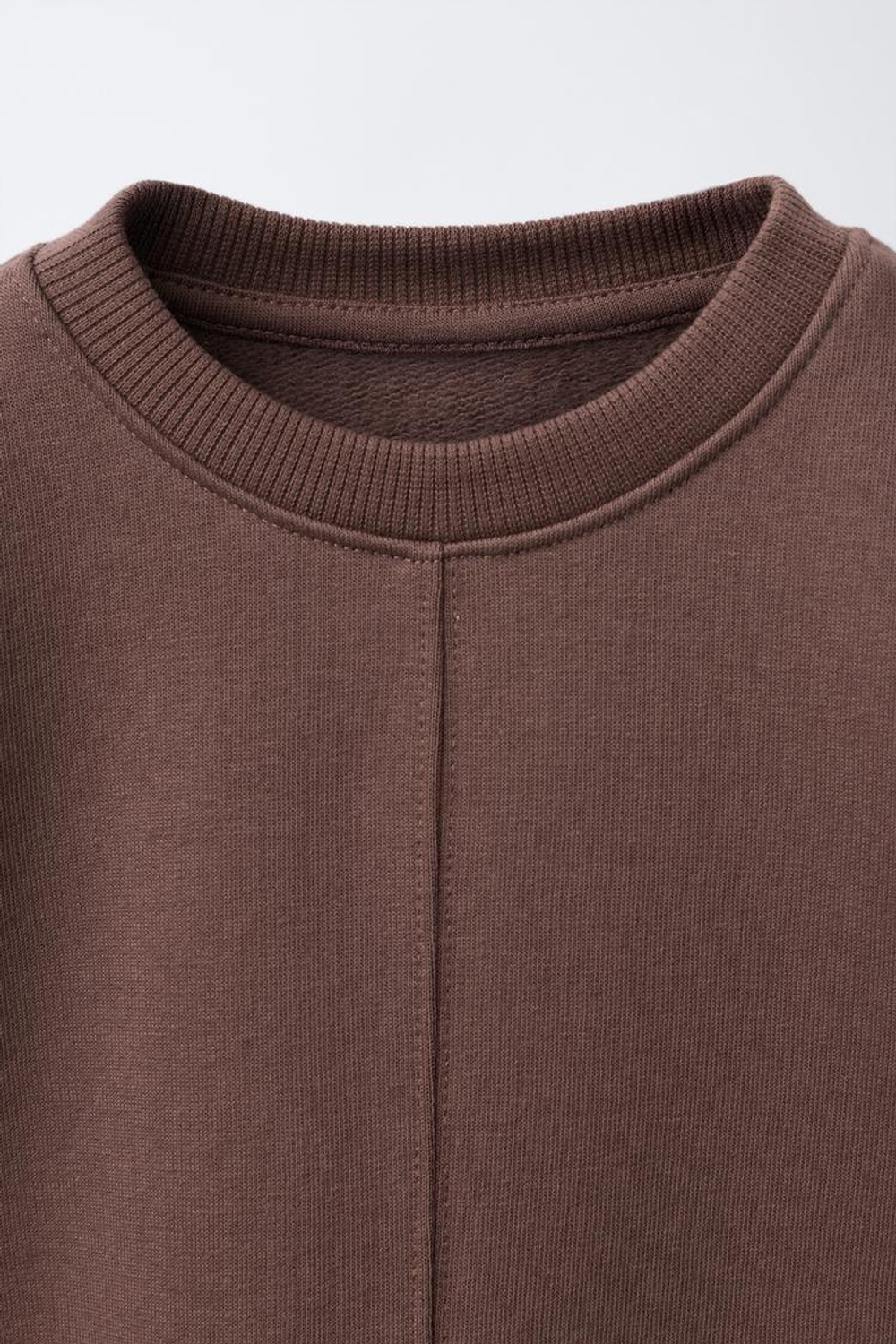 ZARA ТОЛСТОВКА С РЕЛЬЕФНОЙ НАДПИСЬЮ, ШОКОЛАДНЫЙ