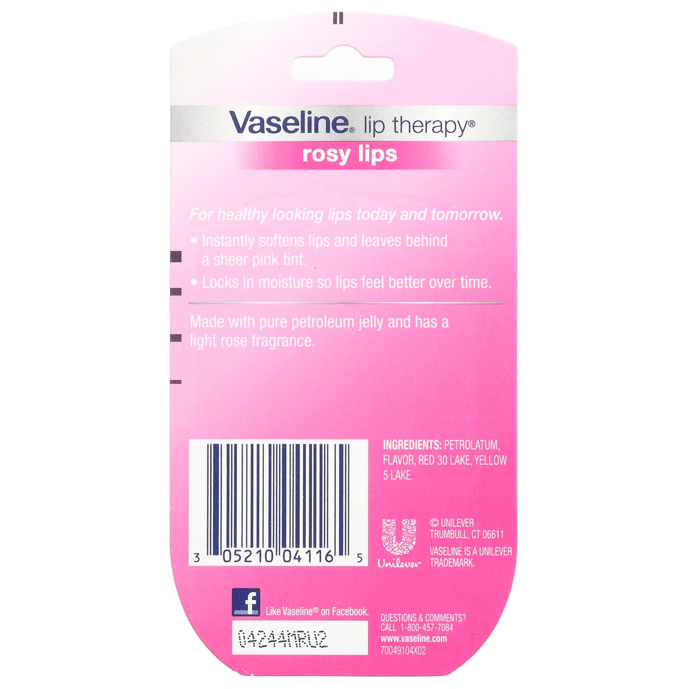 Vaseline, Lip Therapy®, розовые губы, 2 шт. В упаковке, 7 г (0,25 унции)