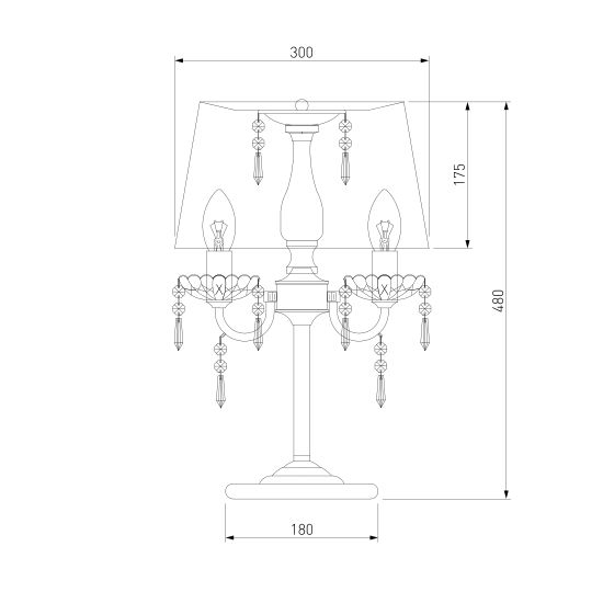2045/3T / настольный светильник /   хром/белый