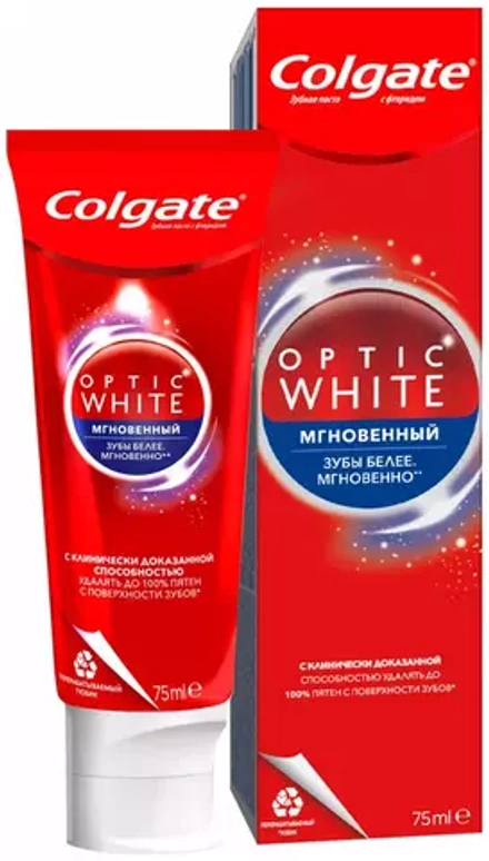 Зубная паста Colgate Optic White Мгновенный отбеливающая, 75 мл