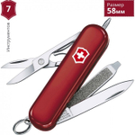 Нож-брелок Victorinox Classic Signature Lite, 58 мм, 7 функций, красный