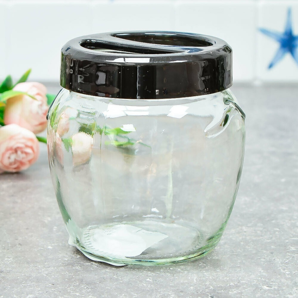 Подставка стеклянная для зубных щеток "Megan", черный