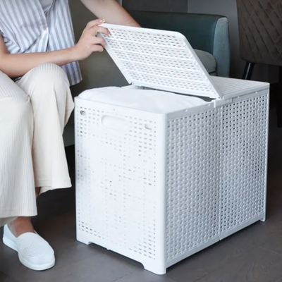 Корзина складная для хранения FOLDI DUAL (80л.) цвет белый