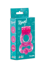 Розовое эрекционное кольцо Rings Treadle с подхватом
