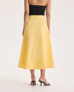 Расклешеная юбка-миди из хлопка-поплина