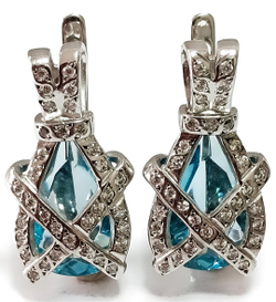 Серьги серебро Эстерелла